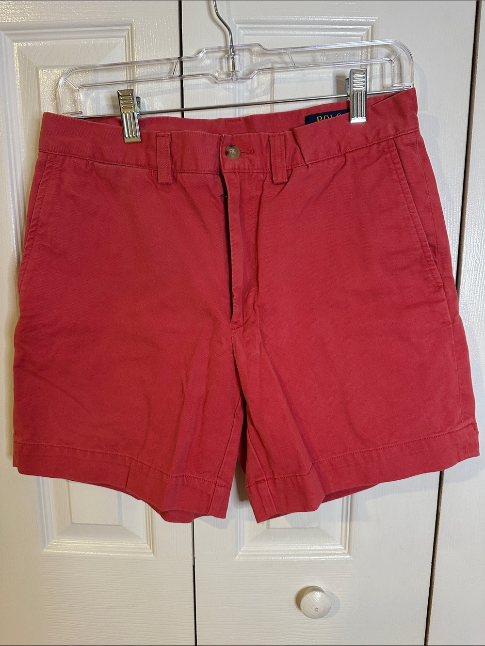 Polo by Ralph Lauren Men's Red Flat Front Classic Fit Shorts | 30